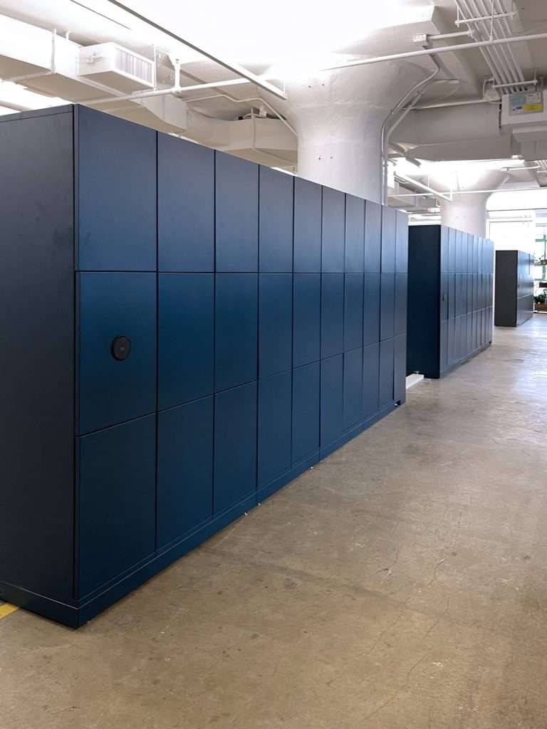 Workplace smart locker bay - portrait view