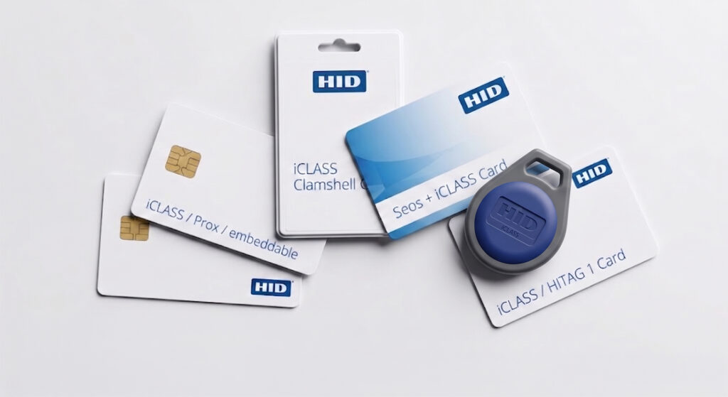 A collection of HID-cards and tags for rfid nfc